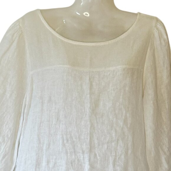 Bellambra Linen Cottage Top Made in Italy Balloon Sleeves Size Small - Picture 2 of 7